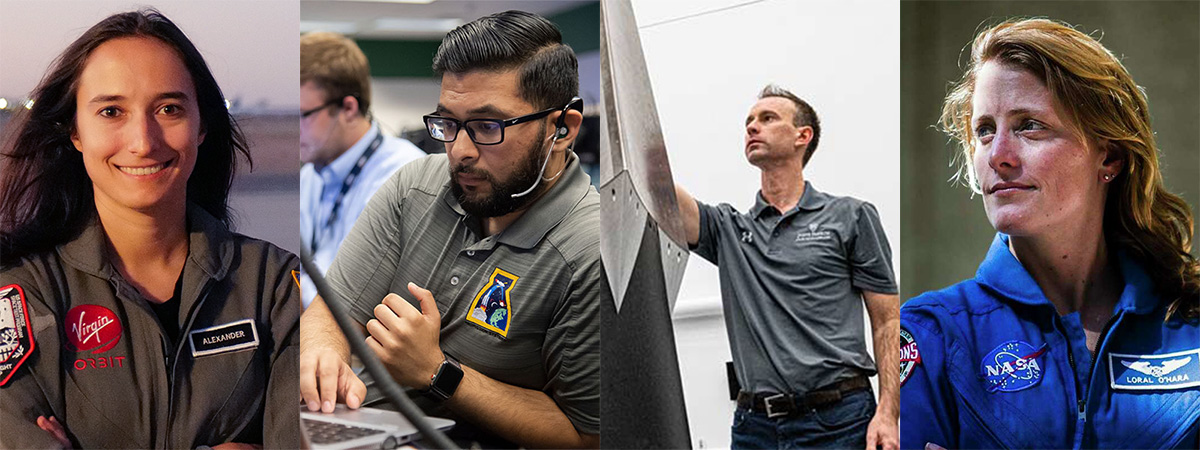 photos of four AAE alumni