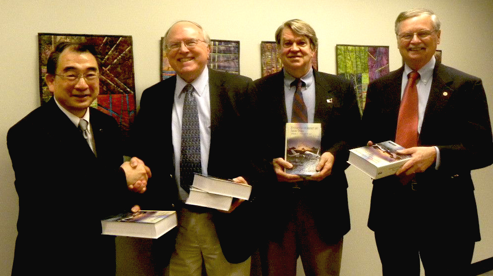 Pictured L~R Prof and Head of School Dr Tom Shih, Dr. Paul Bevilaqua, Dr. Skip Grandt and Dr. Terry Weisshaar