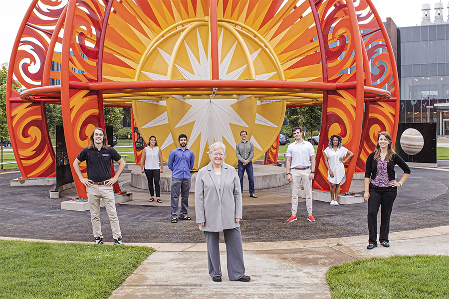 Kathleen Howell and students