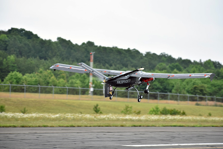 small unmanned plane taking off