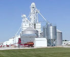 Grain bins at Purdue research farm