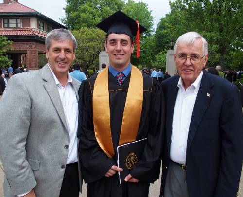 Steven Fehribach (BSCE '84), Joe Fehribach (BSCE '15) and William Fehribach (BSCE '61)
