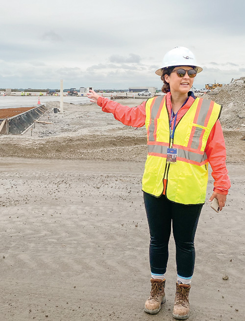 Gunn on site at Runway 5R-23L project site at Indianapolis International Airport.