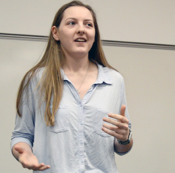 Cassandra McKee delivers a monologue from William Shakespeare's The Life and Death of King John