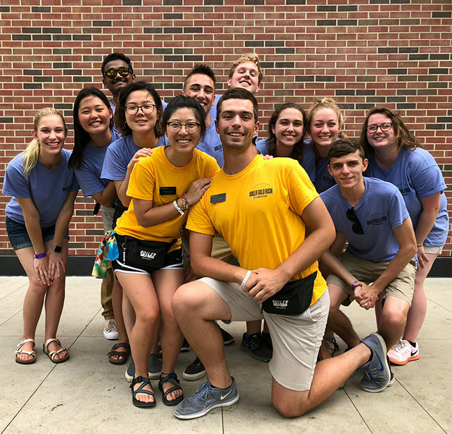 Collin trains Boiler Gold Rush (BGR) leaders. BGR takes place the week before fall classes begin, and Purdue encourages all incoming students to take part. Incoming freshmen learn about campus traditions, Purdue culture and University resources. Its also a great chance to make lasting friendships and learn how to be a successful Boilermaker.