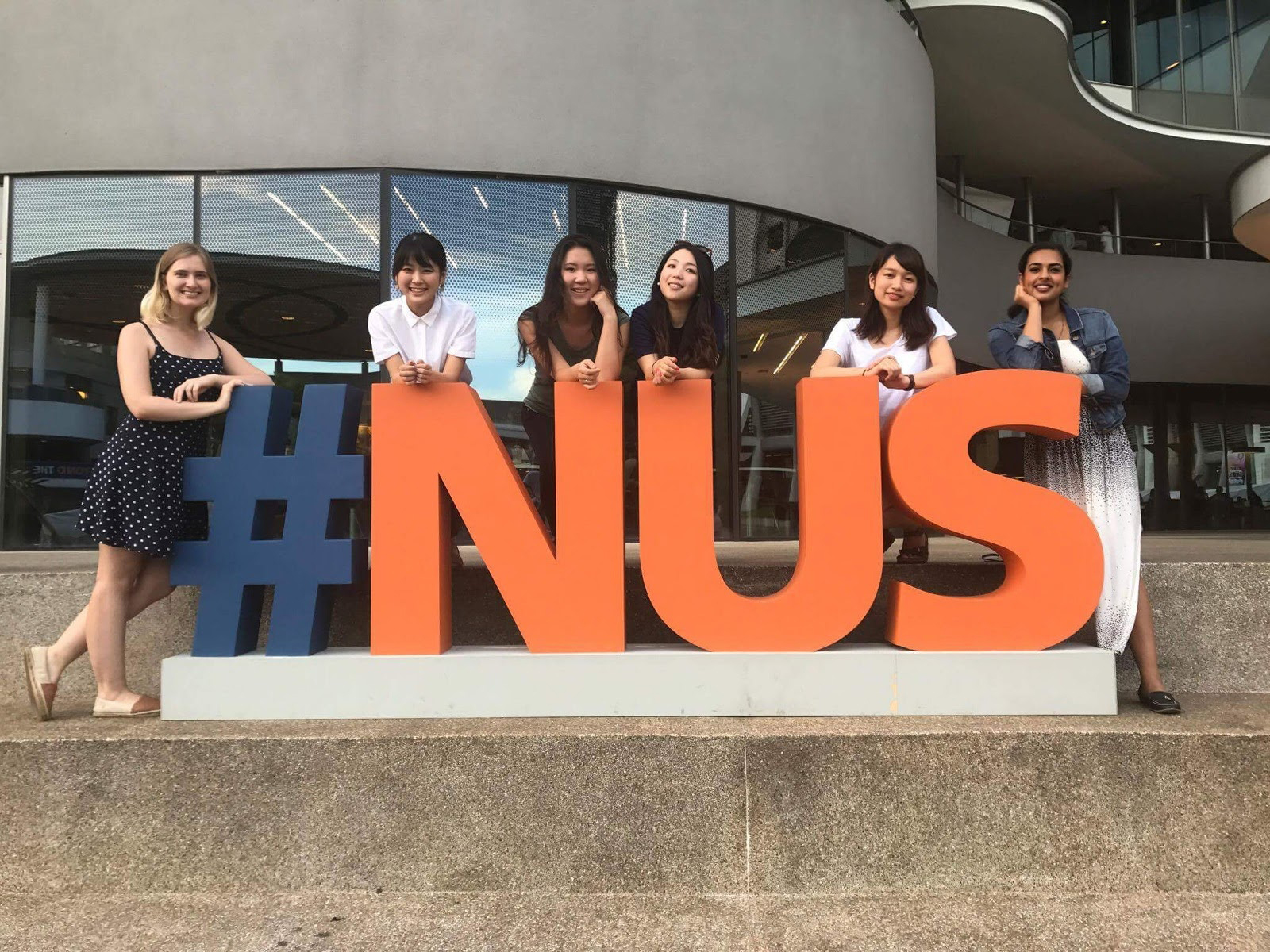 photo of Pujitha Desiraju and fellow students at National University of Singapore