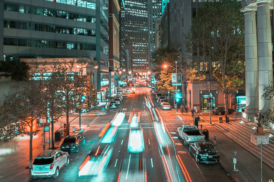 photo of busy street