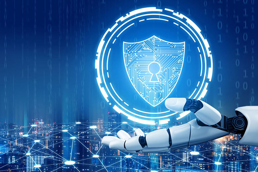 stock illustration depicting big data and security