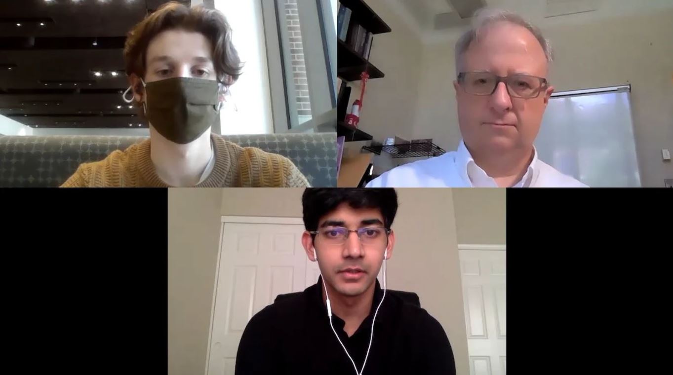 ece students on a zoom call with mark johnson