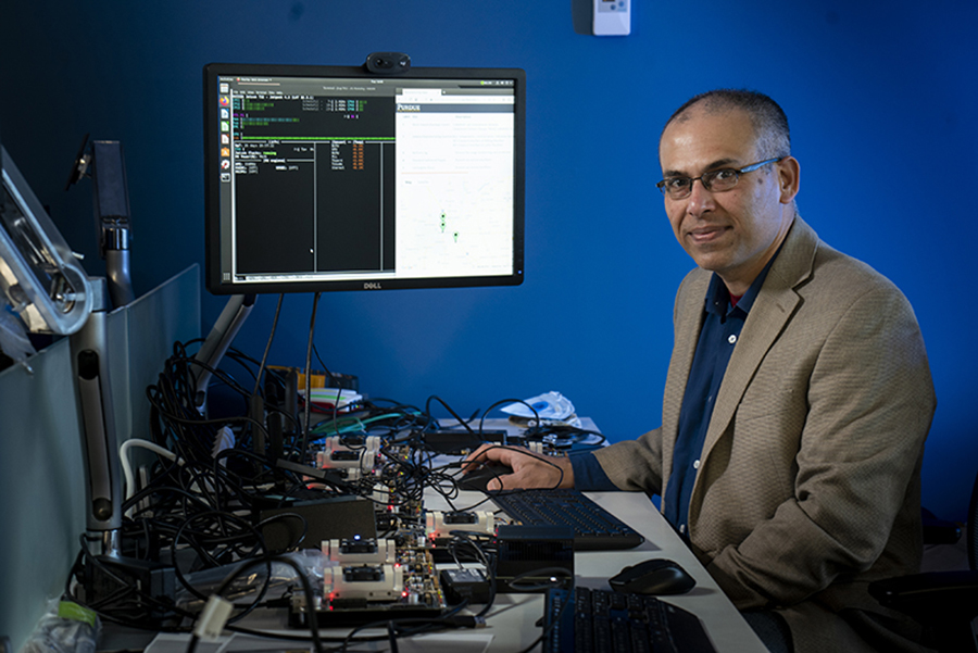 Saurabh Bagchi in his lab