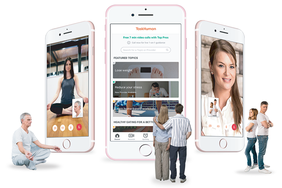 image of users looking at app