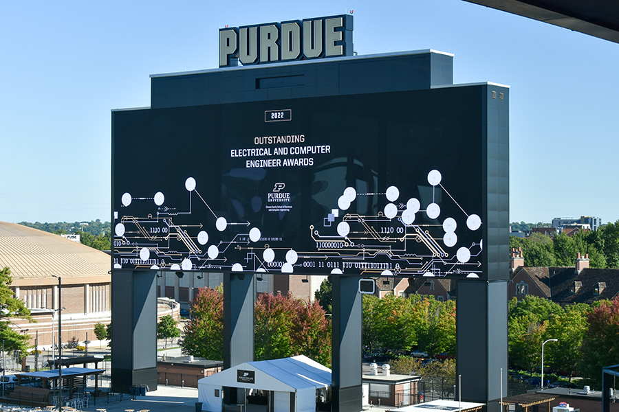 image of ross ade stadium videoboard featuring oece awards