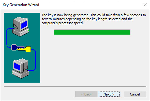 The key is now being generated