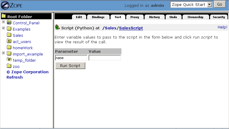 Testing a Script
