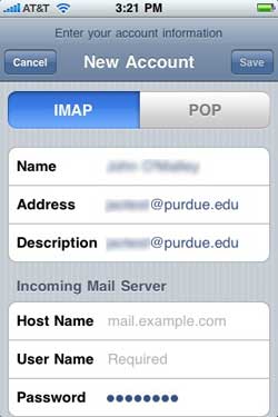 Screenshot of "New Account" screen on a mobile phone.