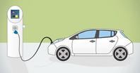 EV car at charging station