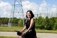 Roshanak “Roshi” Nateghi and her students are developing predictive models to estimate the impact climate change could have on electricity and water use. (Purdue University photo/Rebecca McElhoe)