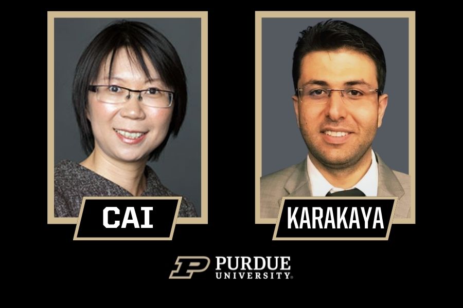 Associate professor Hua Cai, and visiting assistant professor Erhan Karakaya, co-principal investigators of the Innovation Grant Award winning project.
