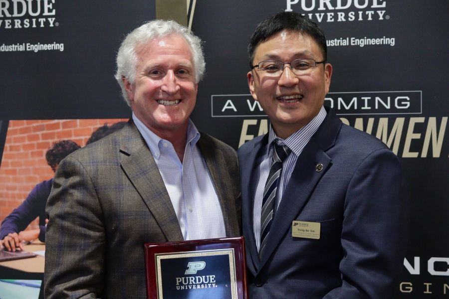 Posing with Dr. Son after accepting award.