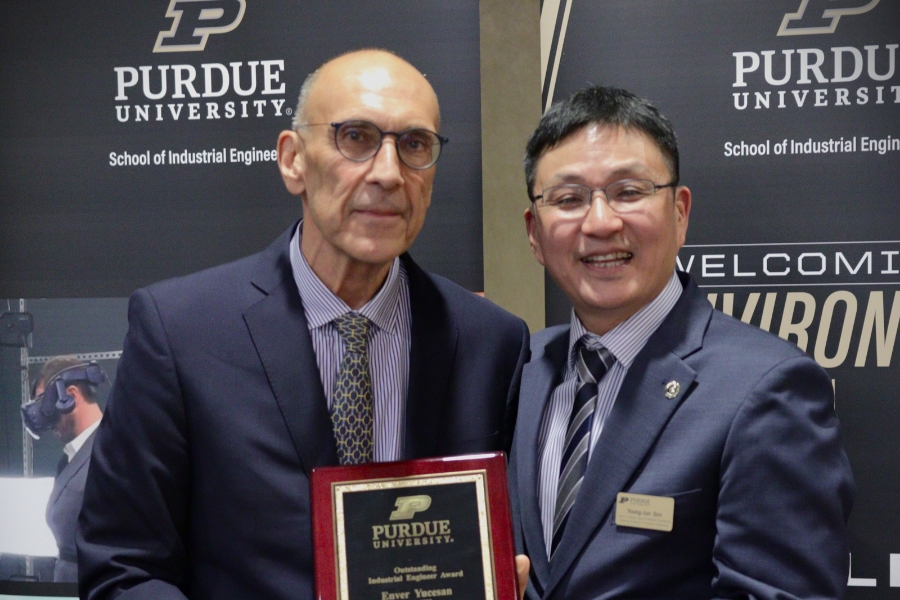 Posing with Dr. Son after accepting award.
