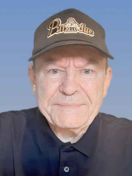 Man wearing a Purdue hat